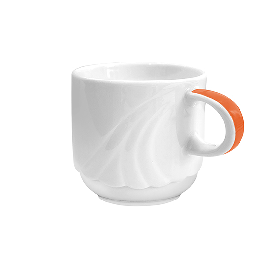 Obertasse hoch 0,20 l - Form: Ambiente Plus -, Dekor 79520 Orange - aus Porzellan. Hersteller:, Eschenbach. "Made in Germany".