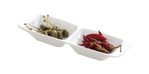 Schale GUSTITO, länglich,2 Abteile,24x7 cm