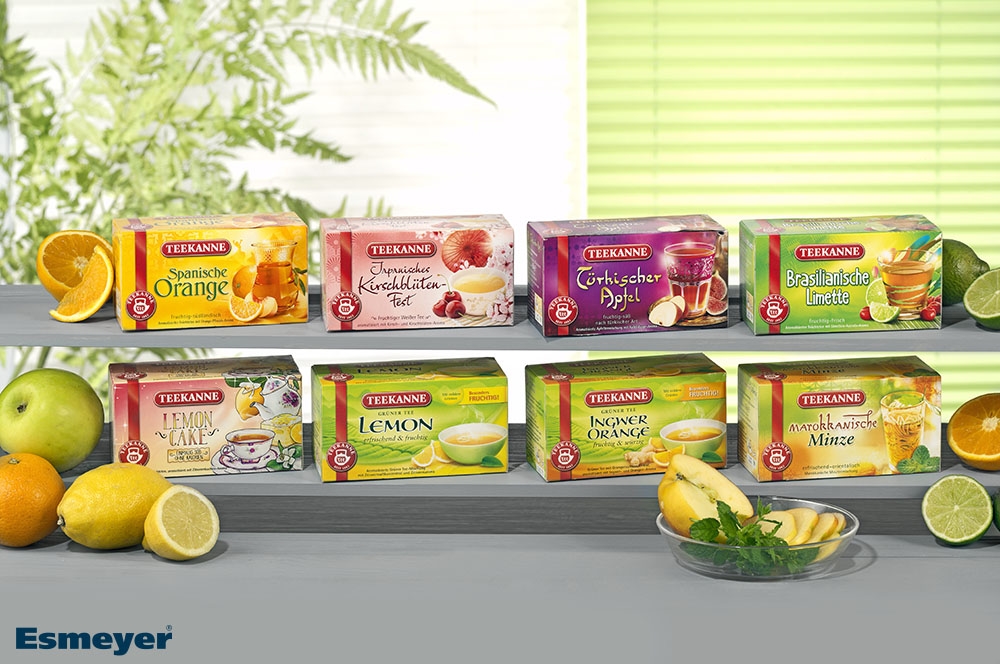 Teekanne SPANISCHE ORANGE Inhalt: 20 Teebeutel à 1,8 g, einzeln kuvertiert, Früchtetee mit Orange-Pfirsich-Aroma.