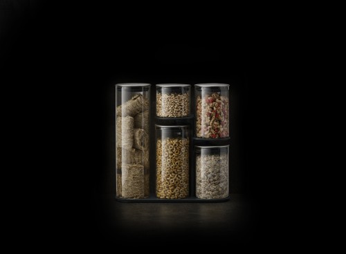 Joseph Joseph Podium Steel - 5-teiliges Aufbewahrungsgestell für Vorratsdosen, Glas