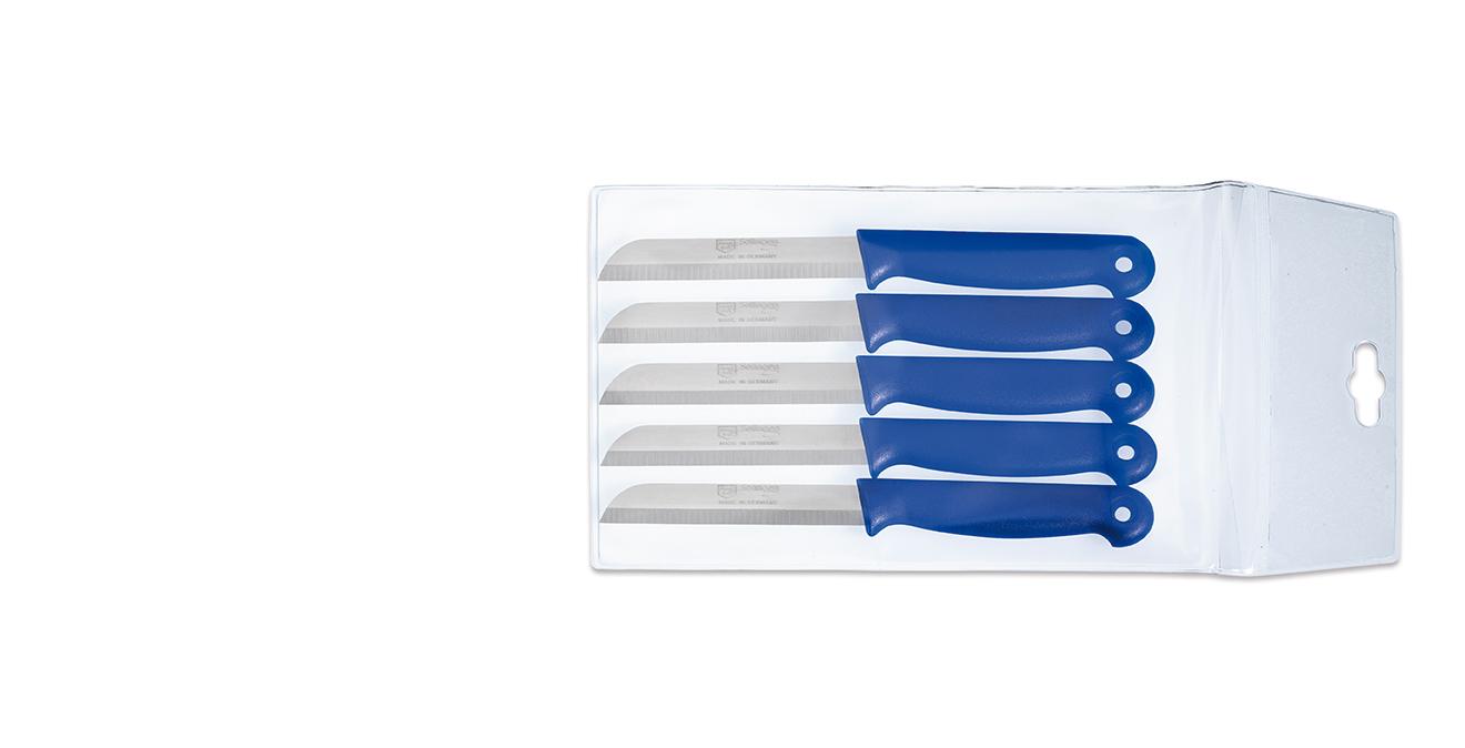 Brötchenmesser-Set 5-tlg. 8cm, blau Giesser - Made in Germany