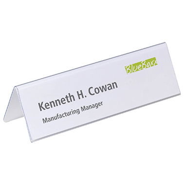 DURABLE Tischnamensschild 210 x 61/122 mm (B x H) Hartfolie transparent 25 St./Pack.