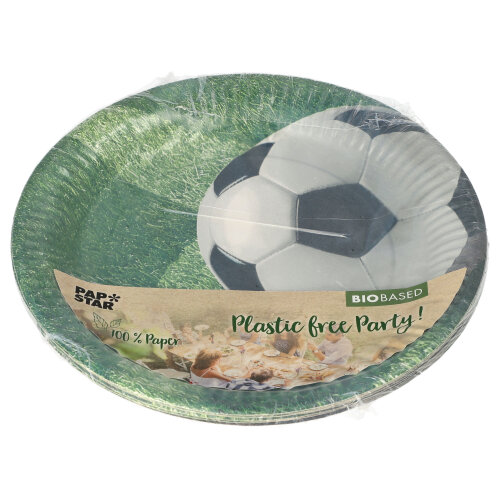 10 Teller, Pappe rund Ø 23 cm "Football" von PAPSTAR