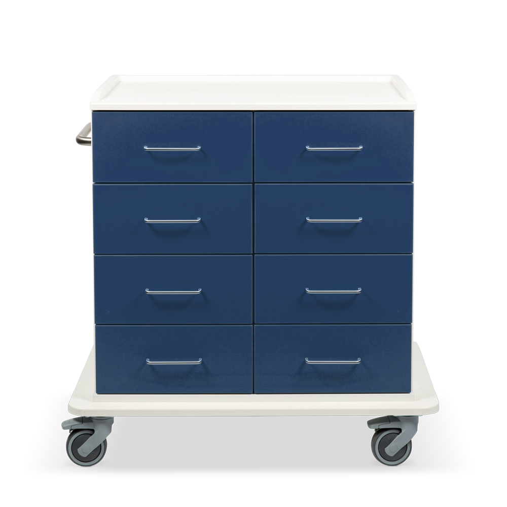 ETHERNASOLID® MULTICART Multifunktionswagen T23 mit 8 Schubladen und Schiebegriff, blau