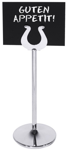 Bankettkartenständer aus Edelstahl, hochglänzend, schwere Qualität Bodendurchmesser: 8 cm, Höhe: 19 cm