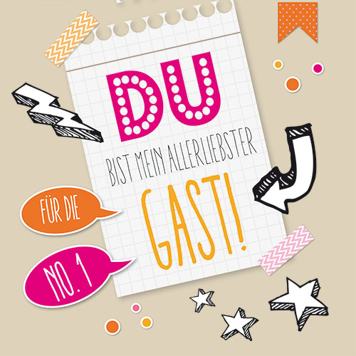 20 Servietten, 3-lagig 1/4-Falz 33 cm x 33 cm "Allerliebster Gast" von PAPSTAR