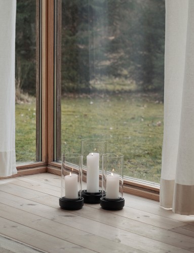 Stelton Windlicht H 28.5 cm schwarz, Maße: 140 x 140 x 285 mm