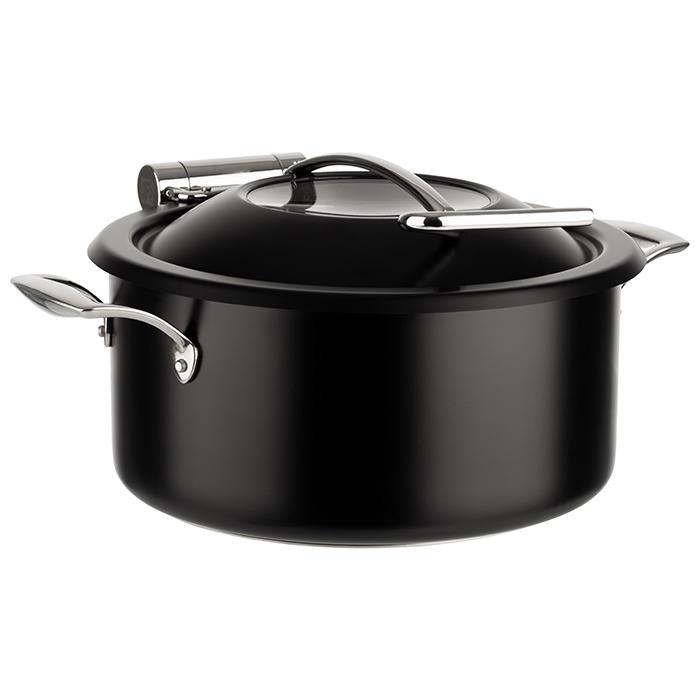 APS Chafing Dish, 4-tlg. Set Ø 30,5 cm, H: 17,5 cm 18/8 Edelstahl, schwarz
