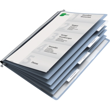 DURABLE Personalhefter DIN A4 mit transparentem Vorderdeckel mit Beschriftungsfeld Hartfolie blau