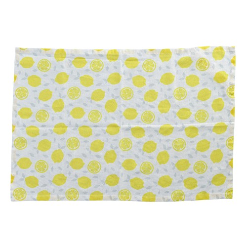 Geschirrtuch "Lime", Leinen/Polyester, weiß/gelb / Maße: 50x70 cm