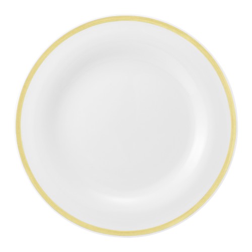 Seltmann Teller flach 28 cm, rund, Form: Community, Dekor: 57392 Pinselband ocker, hohe Kantenschlagfestigkeit, Made in Germany