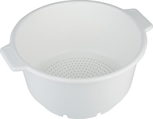 Seiher Ø 36 cm, H: 19 cm Polypropylen, weiß mit 2 Muschelgriffe spülmaschinengeeignet stapelbar Farbe: Weiß