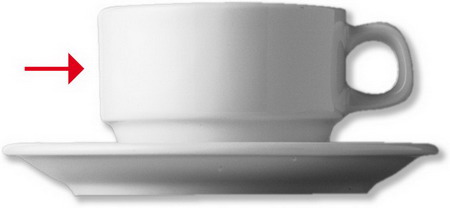 Kaffeeobertasse FUNKTION, Inhalt: 0,18 ltr., Höhe 5,5 cm, stapelbar, uni weiss, Eschenbach