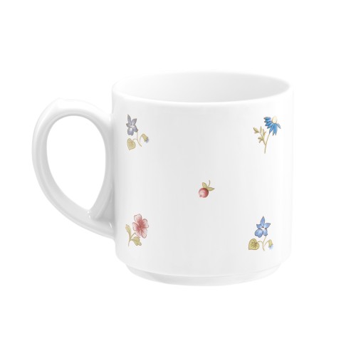 Seltmann Becher mit Henkel 0,28 l, rund, Form: Community, Dekor: 57391 Streublume, hohe Kantenschlagfestigkeit, Made in Germany