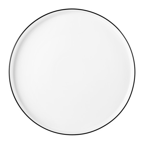 Seltmann Teller flach rund 28 cm M5397-28, rund, Form: Good Mood, Dekor: 10826 Black Line, hohe Kantenschlagfestigkeit, Made in Germany