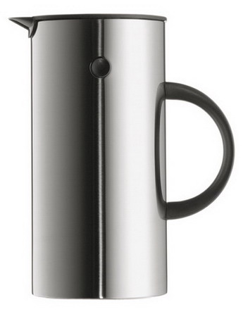 Stelton Isolierkanne CLASSIC 900, Inhalt: 0,5 L, aus Edelstahl 18/8, mit Glaseinsatz, Höhe: 210 mm, mit Kippverschluß