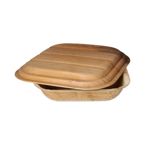 PAPSTAR 25 Deckel, Palmblatt "pure" eckig 2 cm x 20 cm x 20 cm