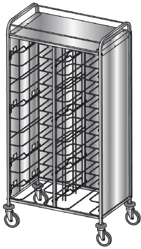 ETERNASOLID® Tablettwagen 24 Universal, 3 Seiten Verkleidung Edelstahl