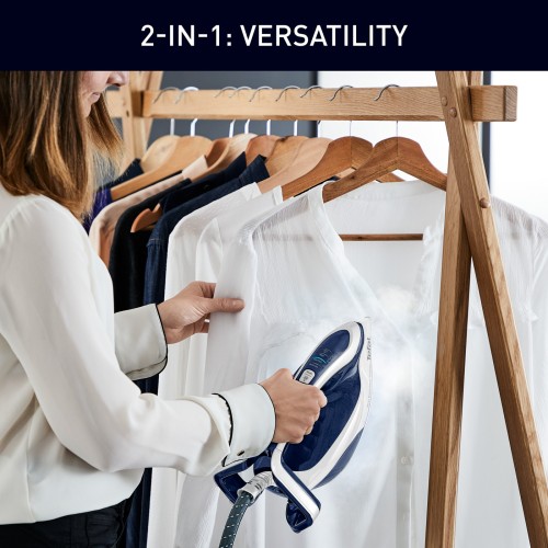 Tefal Pro Express Vision Dampfbügelstation, Smart LED-Leuchte auf Bügeleisen, Leistungsstarker 8.1-Bar-Druck, 180 g/min kont. Dampf, 700 g/min