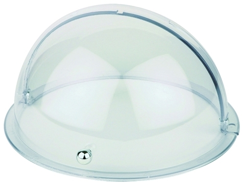 Rolltop-Haube Ø 38 cm , H: 20 cm SAN, verchromter Griff auf- und zuklappbar 90° passend für alle Ø 38 cm APS-Tabletts