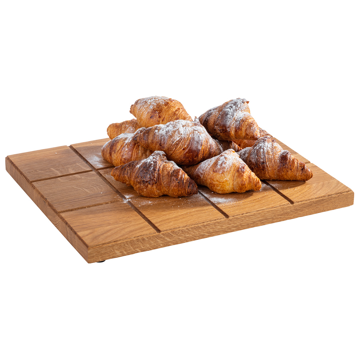 GN 1/2 Buffetbrett -SQUARE-, 32,5 x 26,5 cm, H: 2,5 cm, Eichenholz, geölt, mit Antirutsch-Füßchen