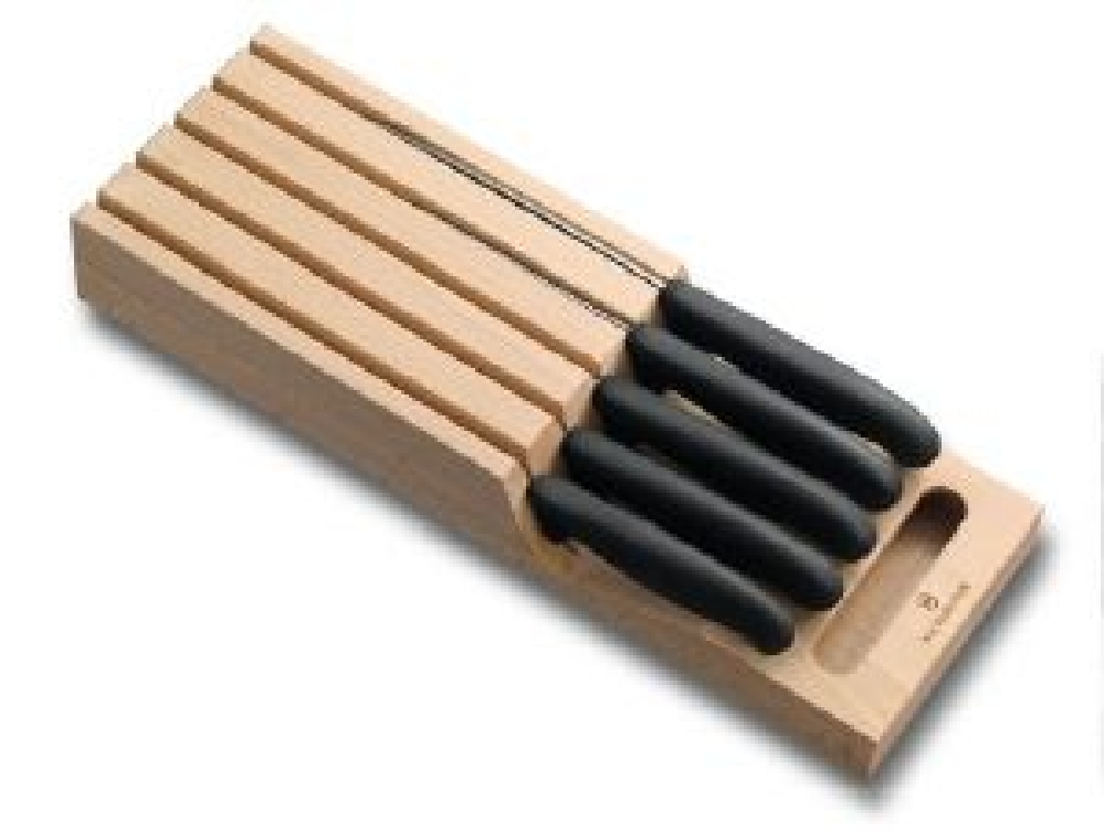 Victorinox Fibrox Schubladen-Messerhalter, 5-teilig, aus Buchenholz