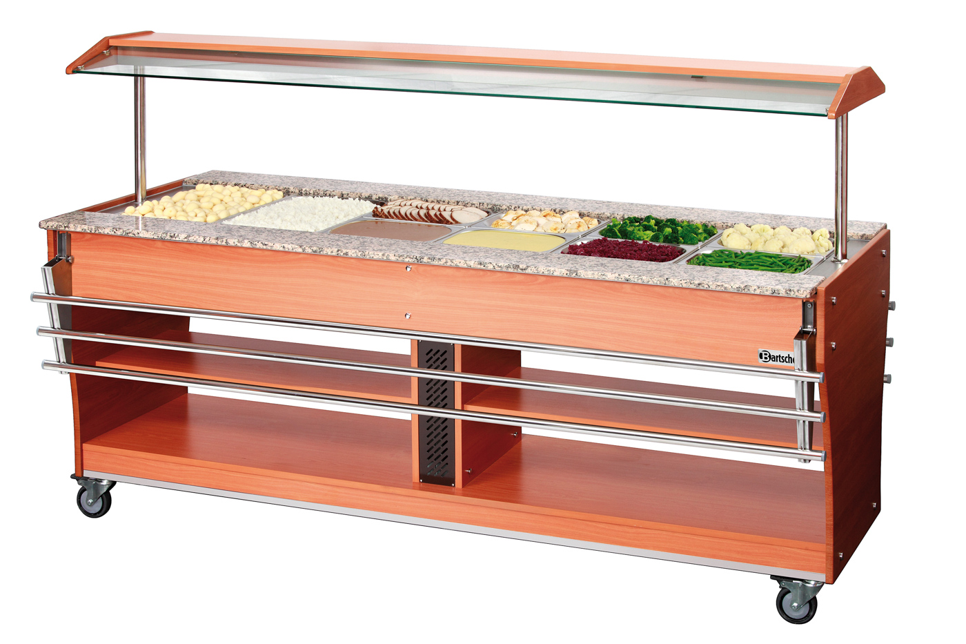 Bartscher Tablettrutsche, 1 Stück, 6x 1/1 GN |Material: Edelstahl | Maße: 210 x 31 x 12,0 cm.Gewicht: 5,9 kg