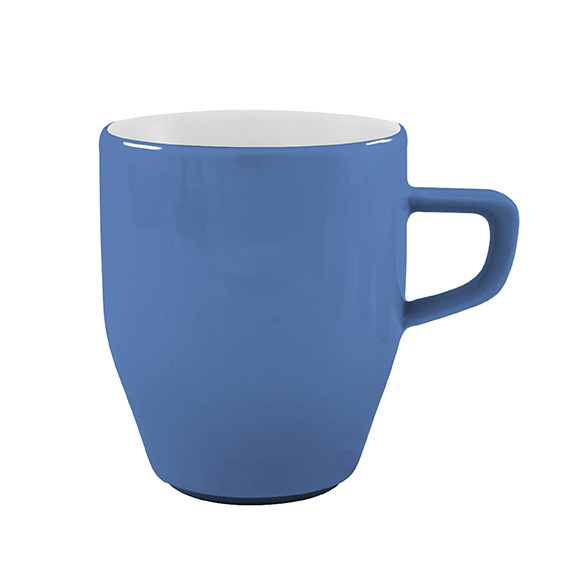 Becher mit Henkel 0,30 l - Form: Baristar - Dekor, 78882 polarblau - aus Porzellan. Hersteller:, Eschenbach. "Made in Germany".
