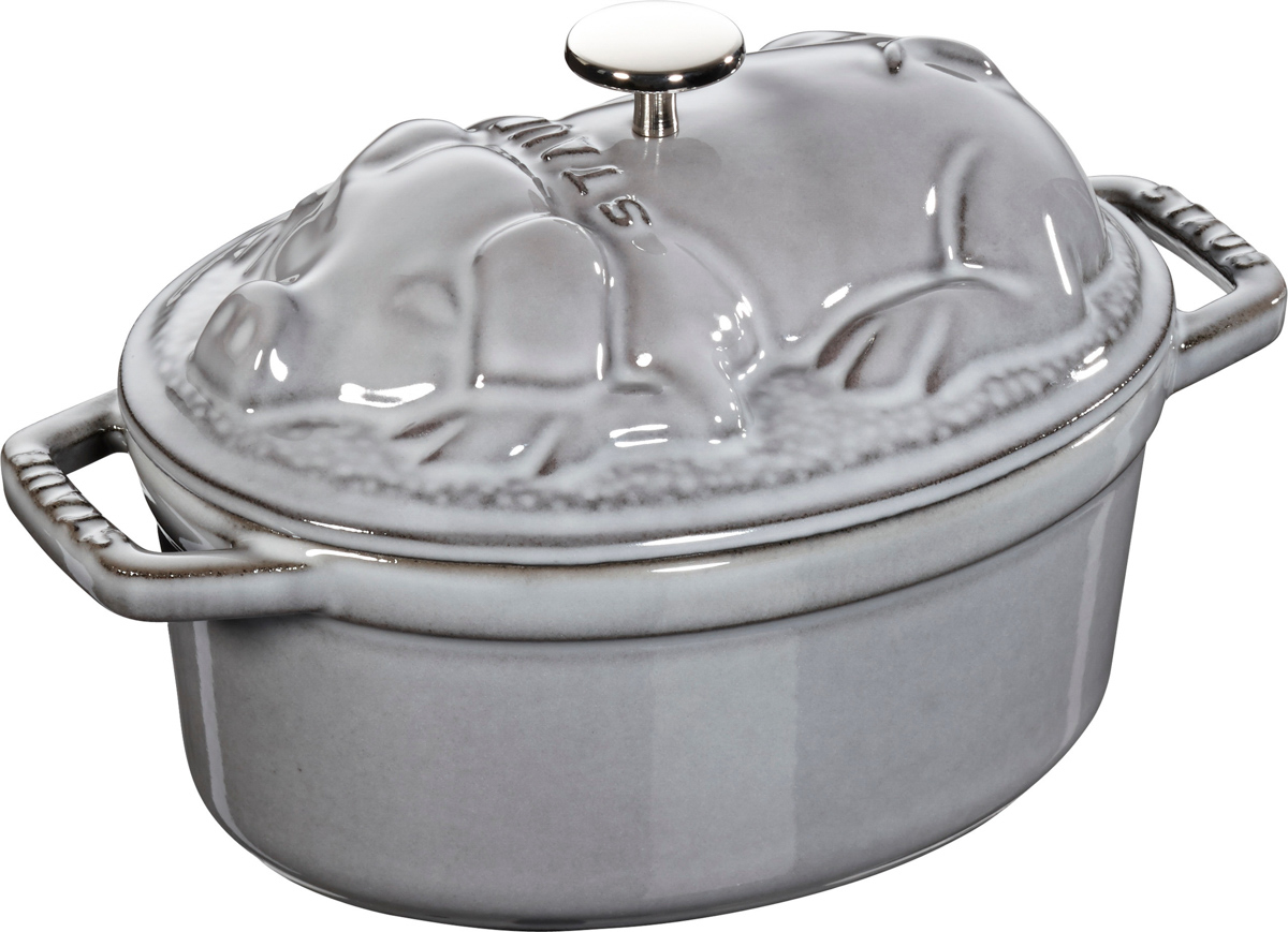 Cocotte, 17 cm, Graphit-Grau, oval, Gusseisen, Serie: La Cocotte. Marke: Staub