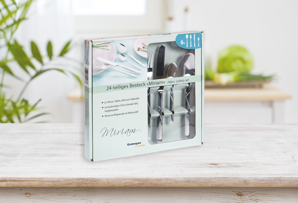 24-teiliges Besteckset MIRIAM aus Edelstahl 18/0, poliert. Messer aus Klingenstahl.