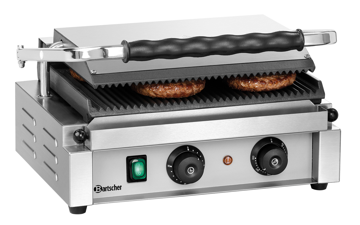 Bartscher Kontaktgrill "Panini-T" 1R |Programmierung: - | Maße: 41 x 40 x 20,0 cm.Gewicht: 18,4 kg