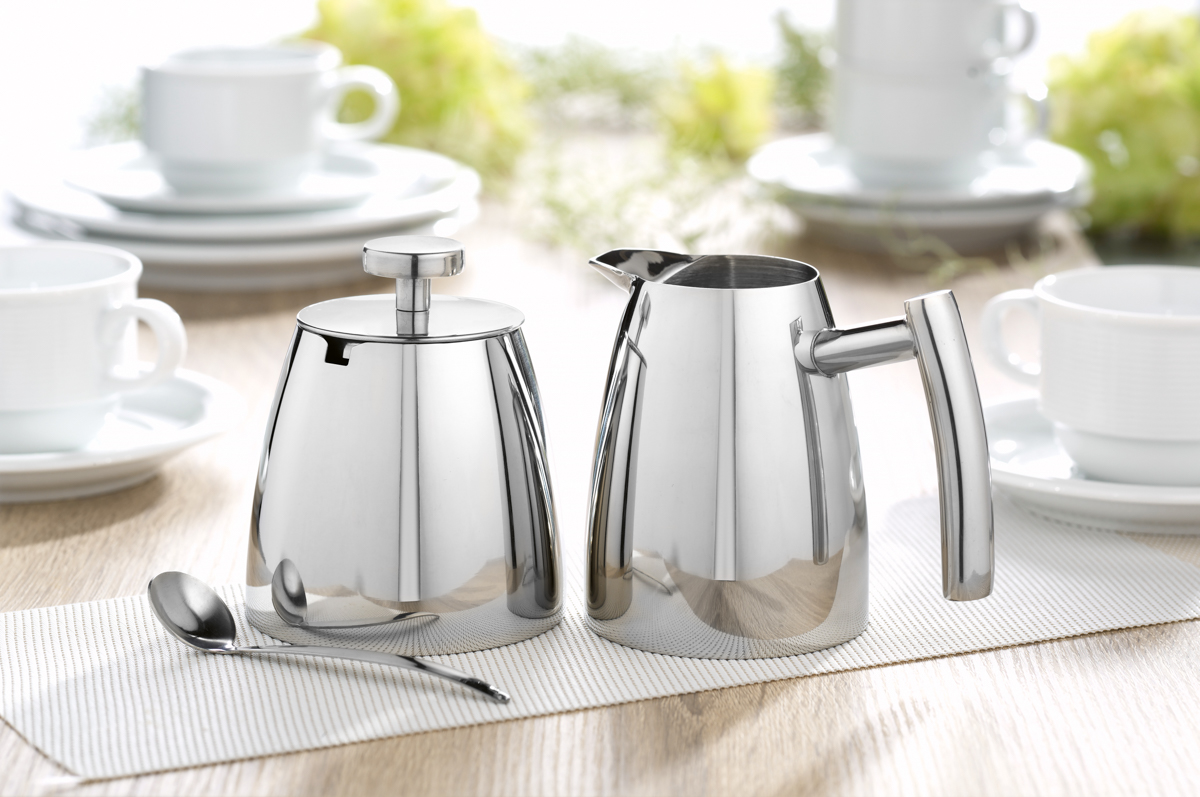 Milch- und Zuckerset CAMBRIDGE, Farbe: Edelstahl, aus 18/10 Edelstahl, poliert.