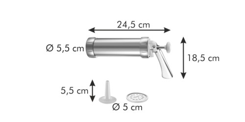 Teigpresse/Garnierspritze DELÍCIA, aus Metall