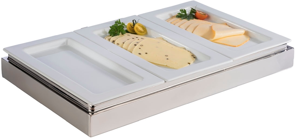 GN 1/3 Tablett -FRAMES- 32,5 x 17,6 cm, H: 2 cm Porzellan hitzebeständig bis 220°C spülmaschinengeeignet stapelbar