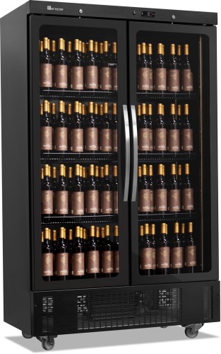 SARO Weinkühlschrank mit Glastür, Modell CV 800 CS PV Made in Europe - Material: (Gehäuse und Innenraum) Stahl kunststoffbeschichtet,