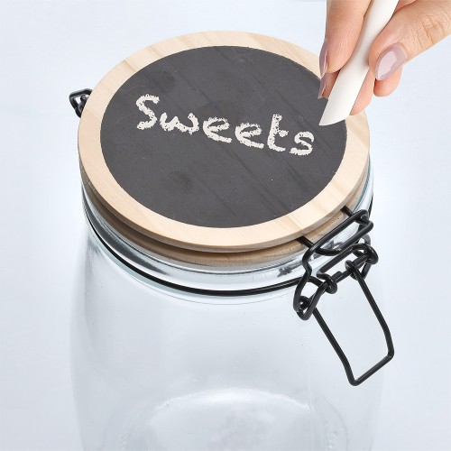 Vorratsglas m. Bügelverschluss, 1000 ml, Kiefer / Maße: Ø 11x17 cm