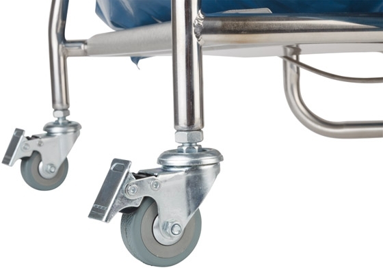 Tret-Beutelhalter 59 x 43 cm, H: 96 cm Edelstahl geeignet für Müllbeutel bis 120 Liter bzw. 110 x 70 cm Müllbeutelfixierung