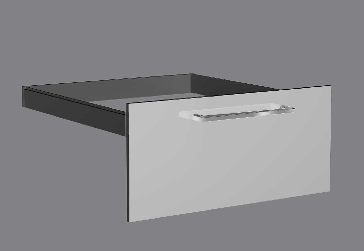 Schubladeneinsatz MODUS , Farbe: lichtgrau, Maße: 76 x 38 cm, für Hängeregistratur. Zu Einzelregal 80 x 38 x 78 + 185 cm,