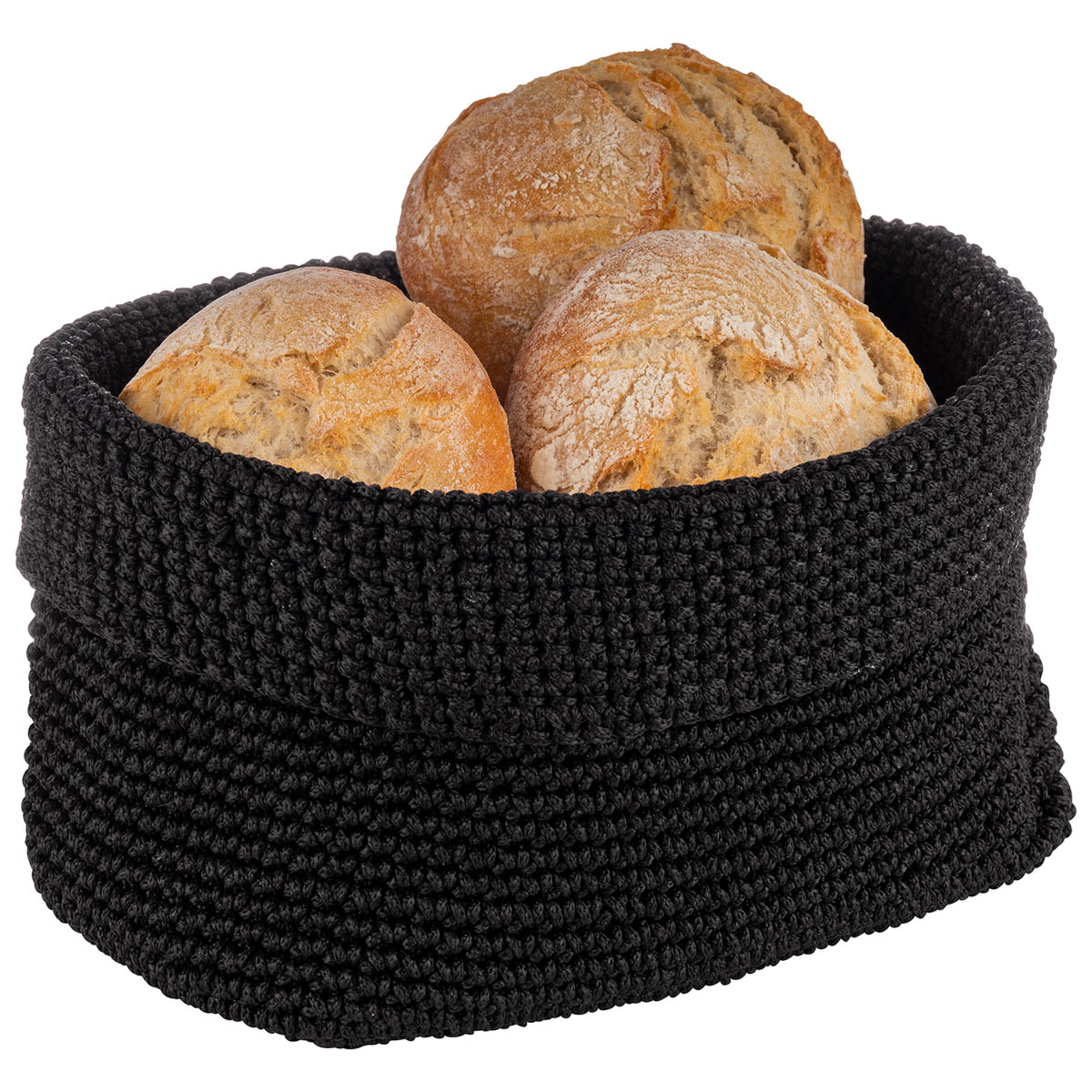 Häkelkorb, 24 x 17,5 cm, H: 12 cm, Polyester, umgekrempelt kann die Höhe, individuell gestaltet werden