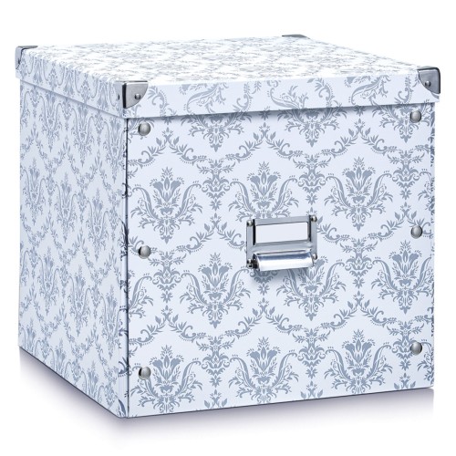 Zeller Aufbewahrungsbox Vintage, Pappe, weiß 33,5x33x32 cm
