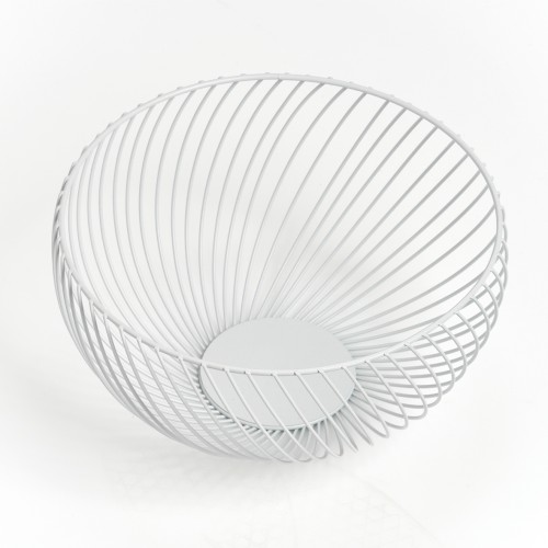 Obstkorb, Metall, weiß. Ø: 260 mm. Höhe: 135 mm.