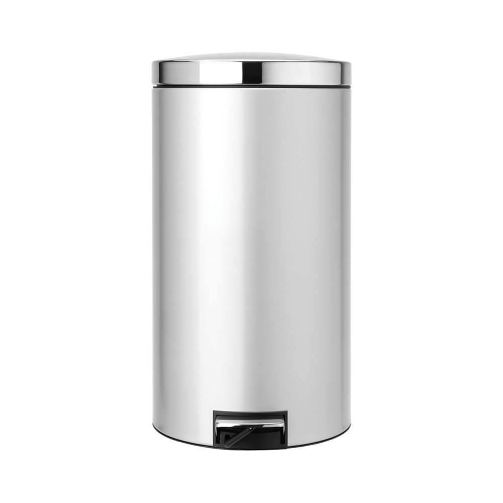 Brabantia Treteimer 45 L mit Kunststoffeinsatz / Deckel Brilliant Steel Metallic Grey