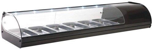 NEUMÄRKER Royal Cooling Tapas 6 - schwarz 6x GN 1/3 - 40 mm tief 1438x395x245 mm