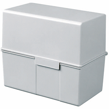 HAN Karteikasten 16,5 x 12,8 x 9,5 cm (B x H x T) DIN A6 quer 400 Karten Polystyrol lichtgrau