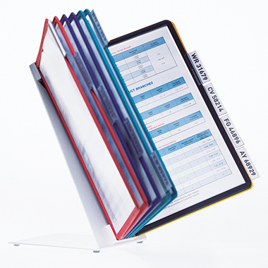 DURABLE Sichttafelständer VARIO® TABLE 10 DIN A4 Polypropylen/Metall 2 x dunkelblau, 2 x gelb, 2 x grün, 2 x rot, 2 x schwarz 10 Sichttafeln