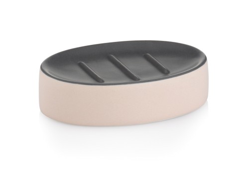 Kela Seifenschale Matsi aus Keramik, wolkenrosa, ca. 125mm x 85mm x 30mm (L x B x H)