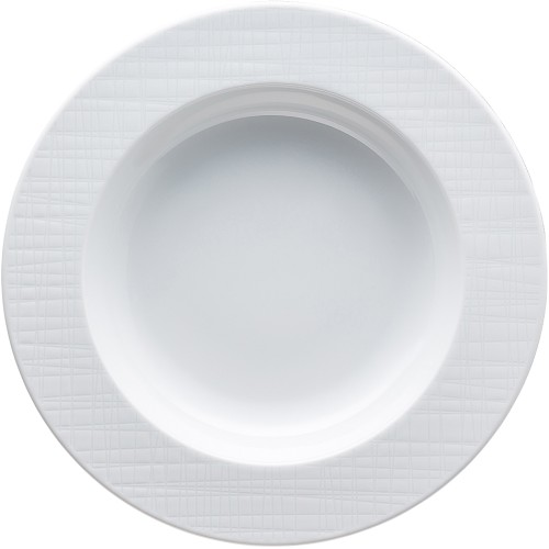 Mesh Weiss von Rosenthal, Teller tief 23 cm von Rosenthal, mit Fahne, aus Porzellan