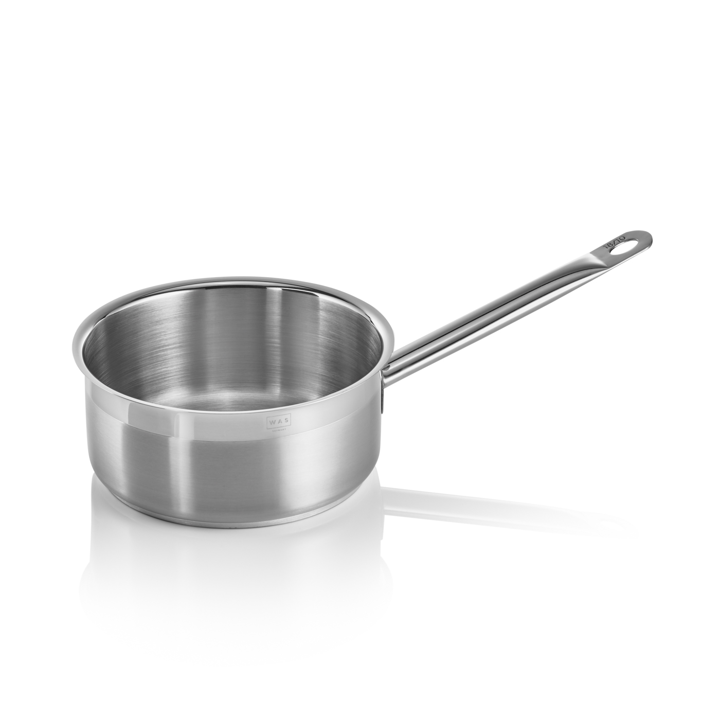 Stielkasserolle Cookware 21, Ø 18 cm, Chromnickelstahl 18/10 Flache Ausführung