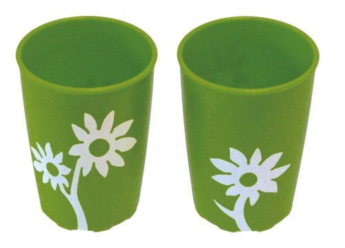 Ornamin Becher mit Antirutsch-Blume 820 grün/weiss 220ml