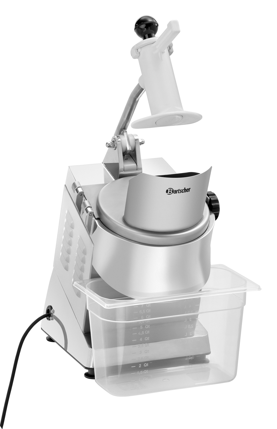 Bartscher Gemüseschneider GMS601 | Inklusive: 1Auffangbehälter (1/3 GN, 175 mm tief) ,1 Stopfer| Maße: 29 x 53 x 51,5 cm. Gewicht: 18,3 kg
